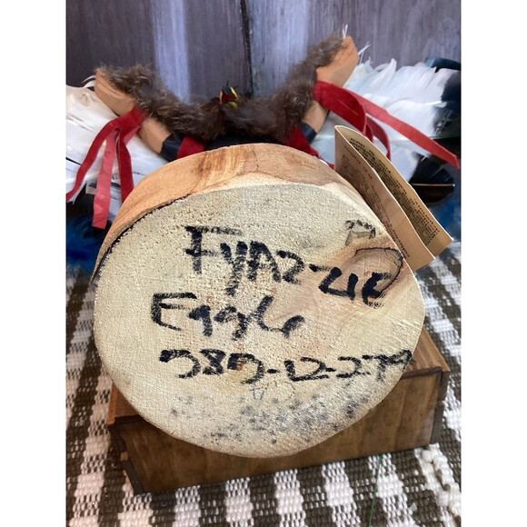 Kachina Doll EAGLE DANCER Signed /Number Fyazzie Eagle 11" T x 14"W Rain Weather - Picture 15 of 16